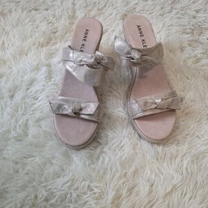 Anne Klein Metallic  Slip-On Sandals